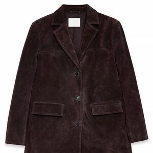 Sophisticated  Oversized Suede Dark Brown Women's Blazer Brand new NWOT